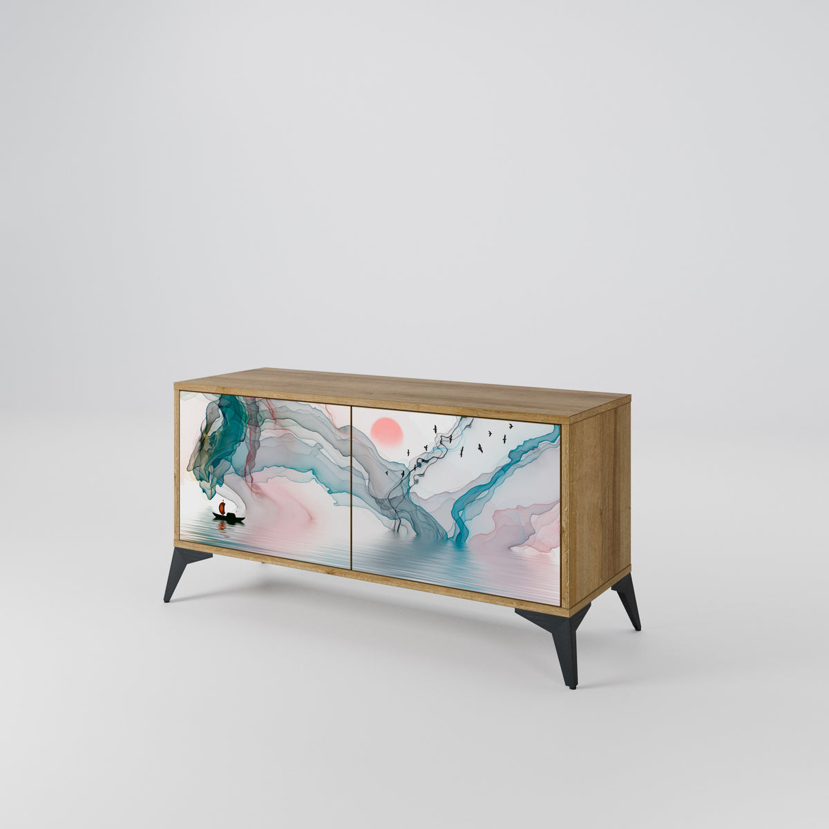 VELVET CROSSING Mueble de TV Compacto de 2 puertas