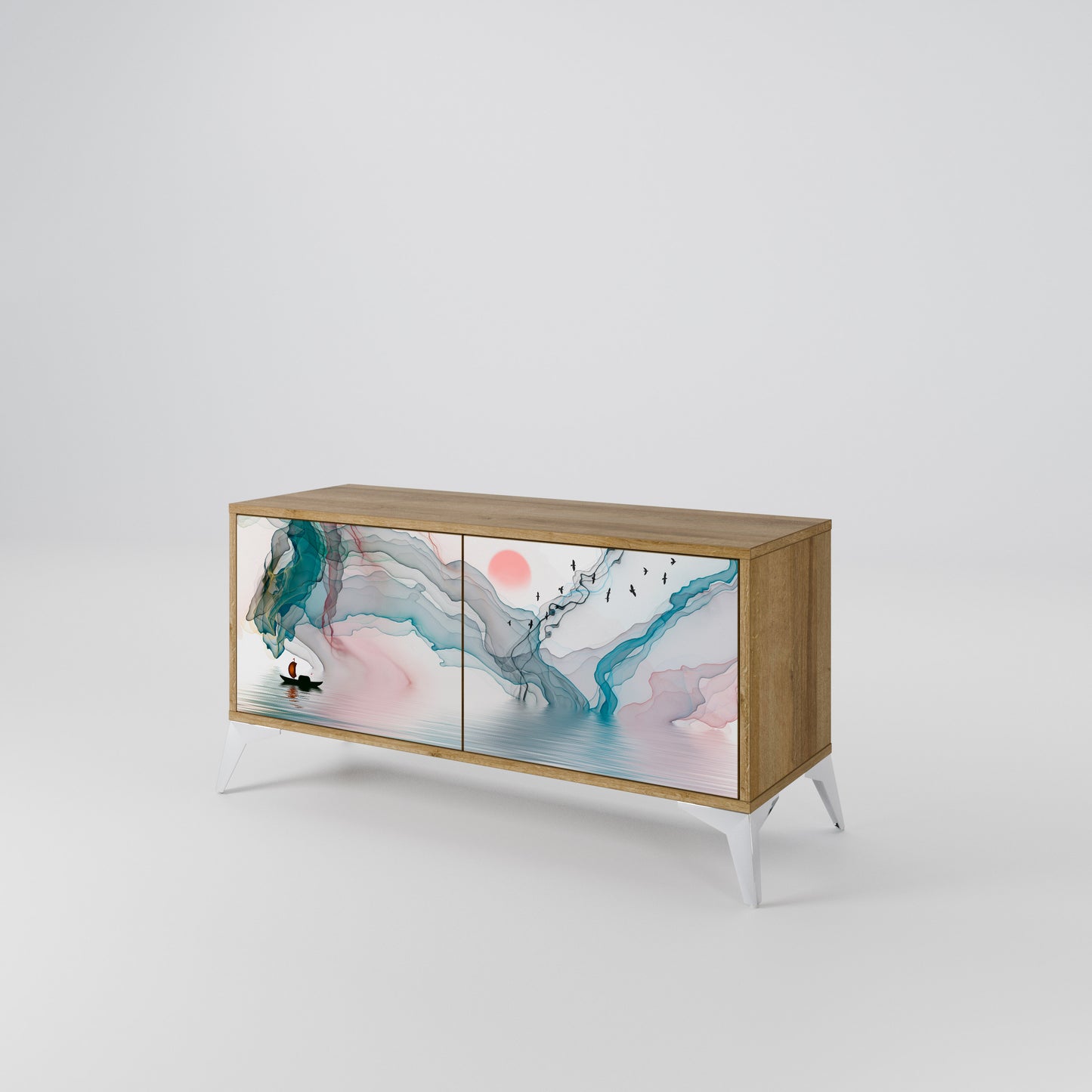 VELVET CROSSING Mueble de TV Compacto de 2 puertas