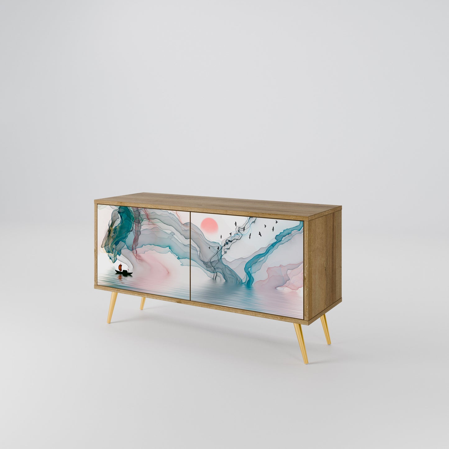VELVET CROSSING Mueble de TV Compacto de 2 puertas