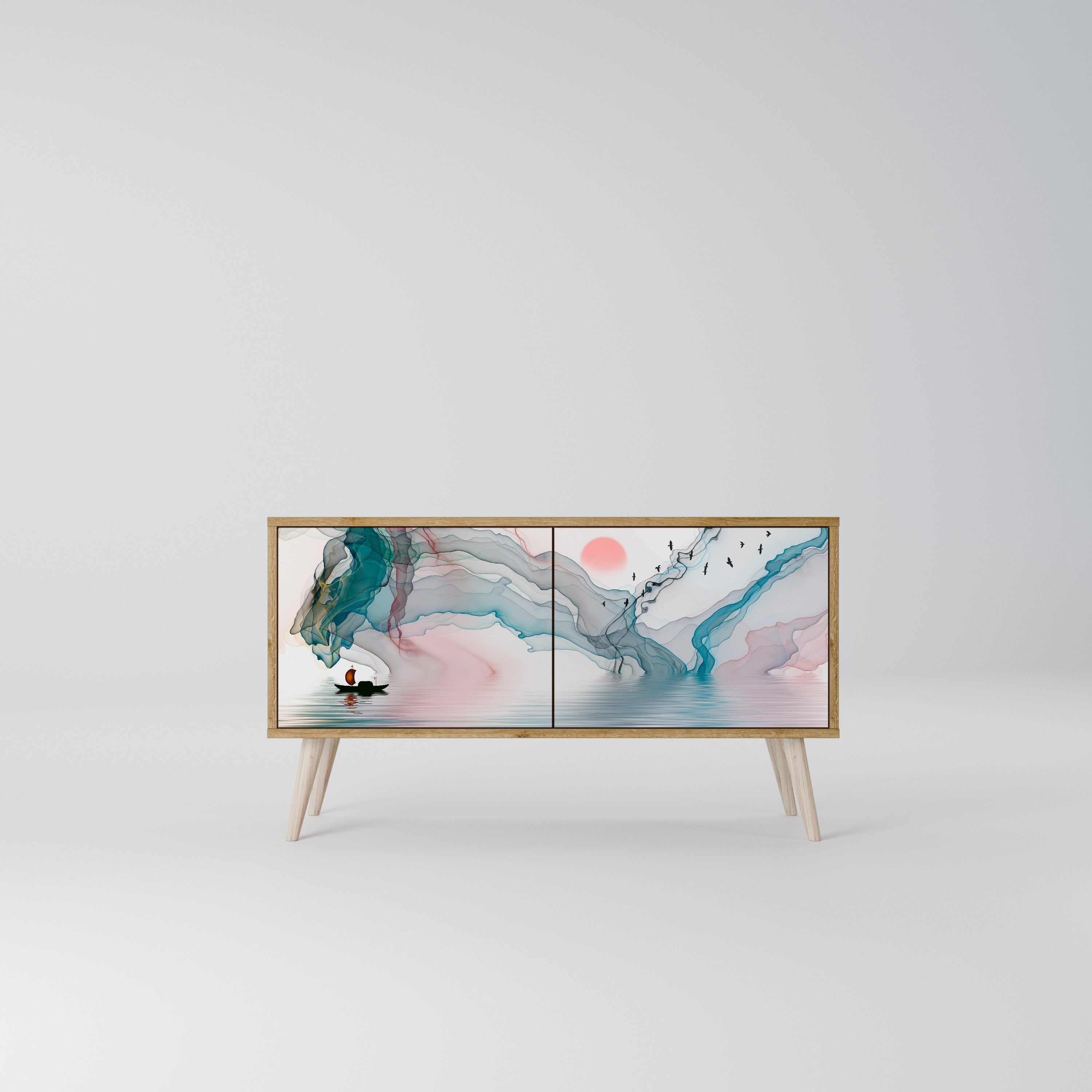 VELVET CROSSING Mueble de TV Compacto de 2 puertas