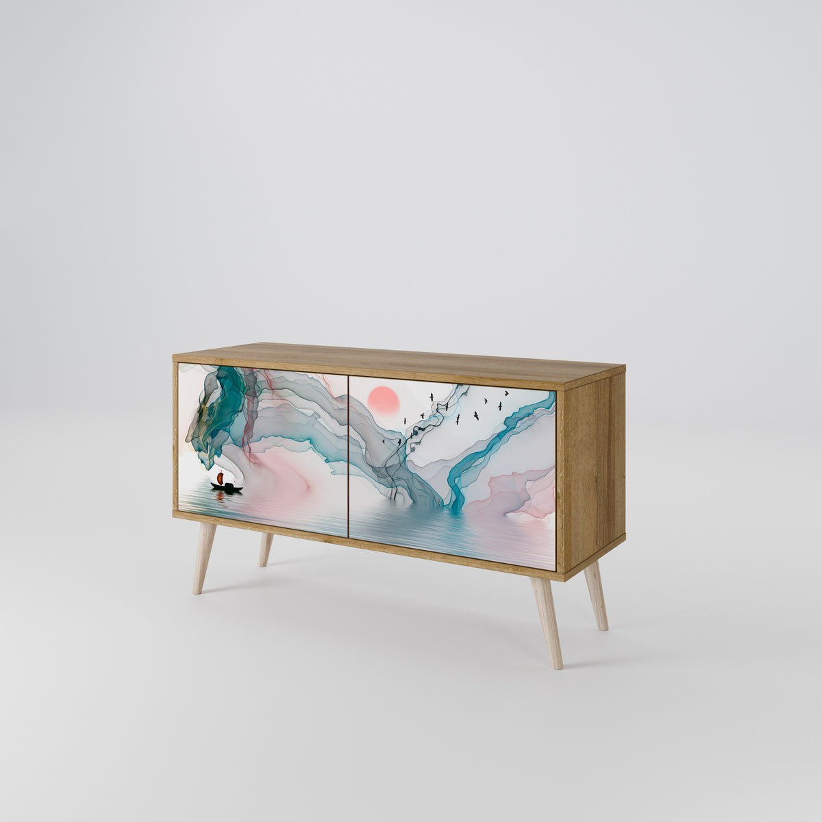VELVET CROSSING Mueble de TV Compacto de 2 puertas