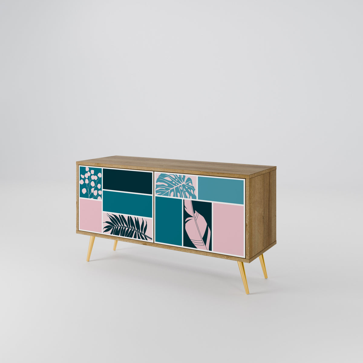 COMBINATION OF SHAPES Mueble de TV Compacto de 2 puertas