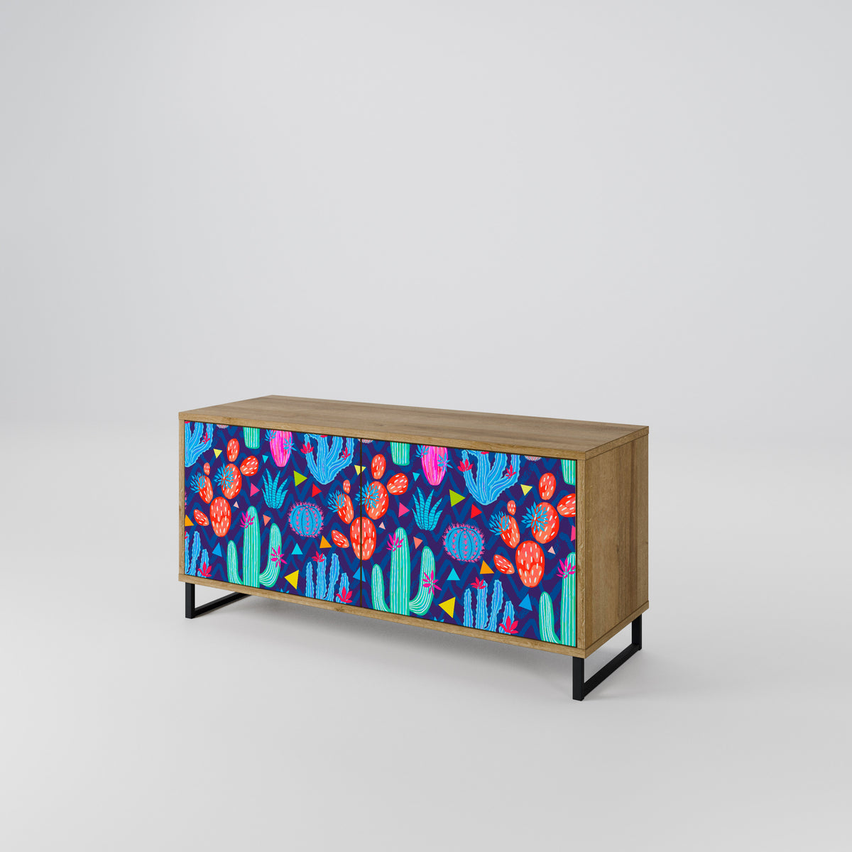 CACTUS VIBES Mueble de TV Compacto de 2 puertas