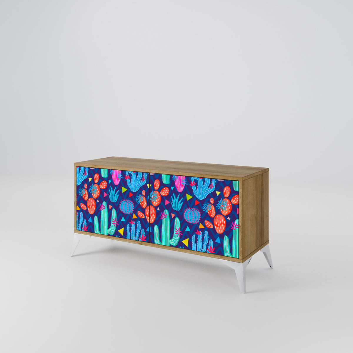 CACTUS VIBES Mueble de TV Compacto de 2 puertas