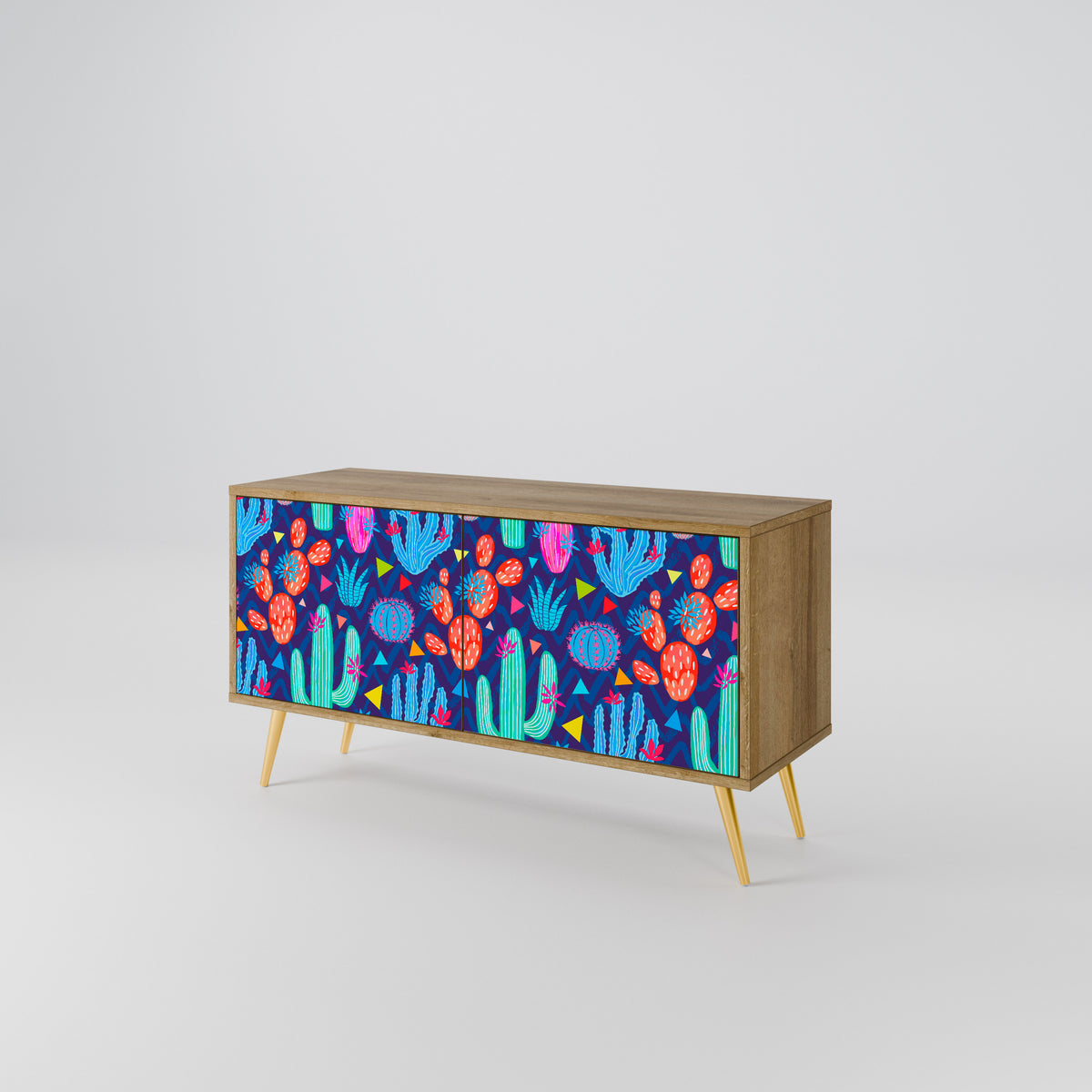 CACTUS VIBES Mueble de TV Compacto de 2 puertas