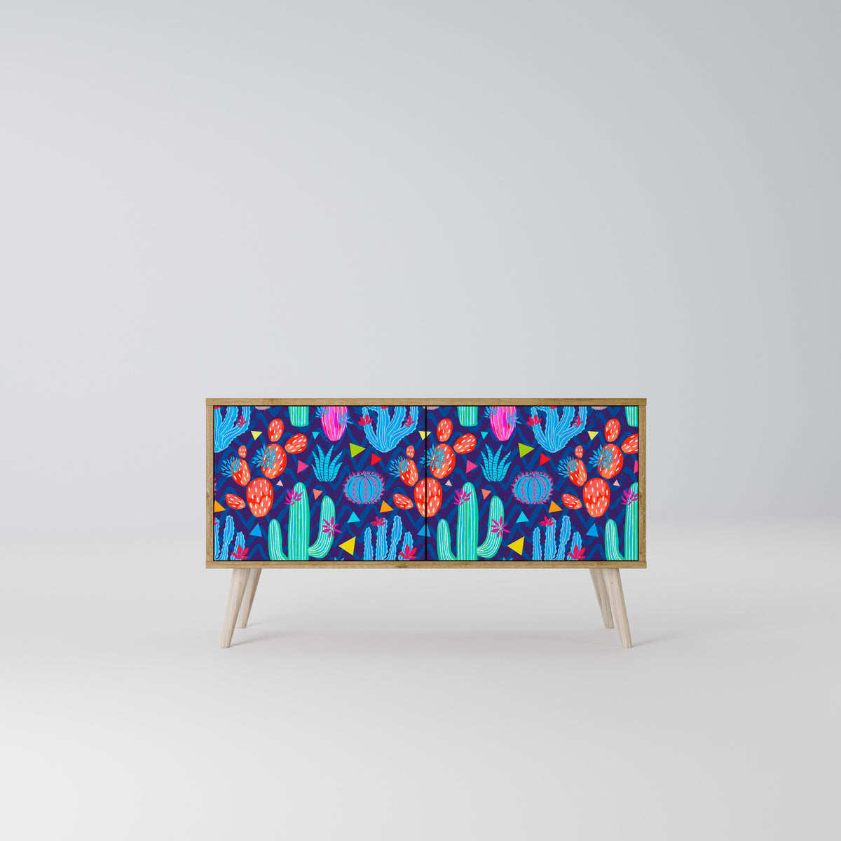 CACTUS VIBES Mueble de TV Compacto de 2 puertas