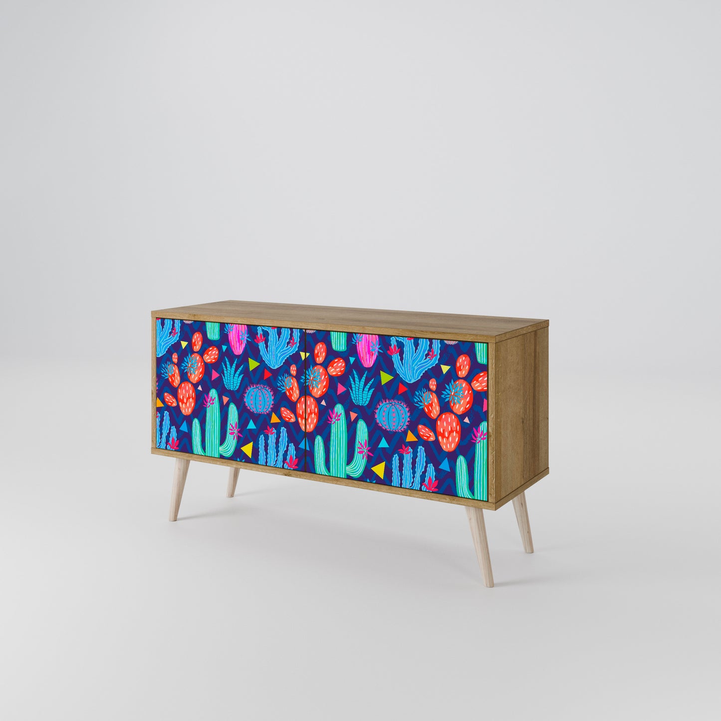 CACTUS VIBES Mueble de TV Compacto de 2 puertas