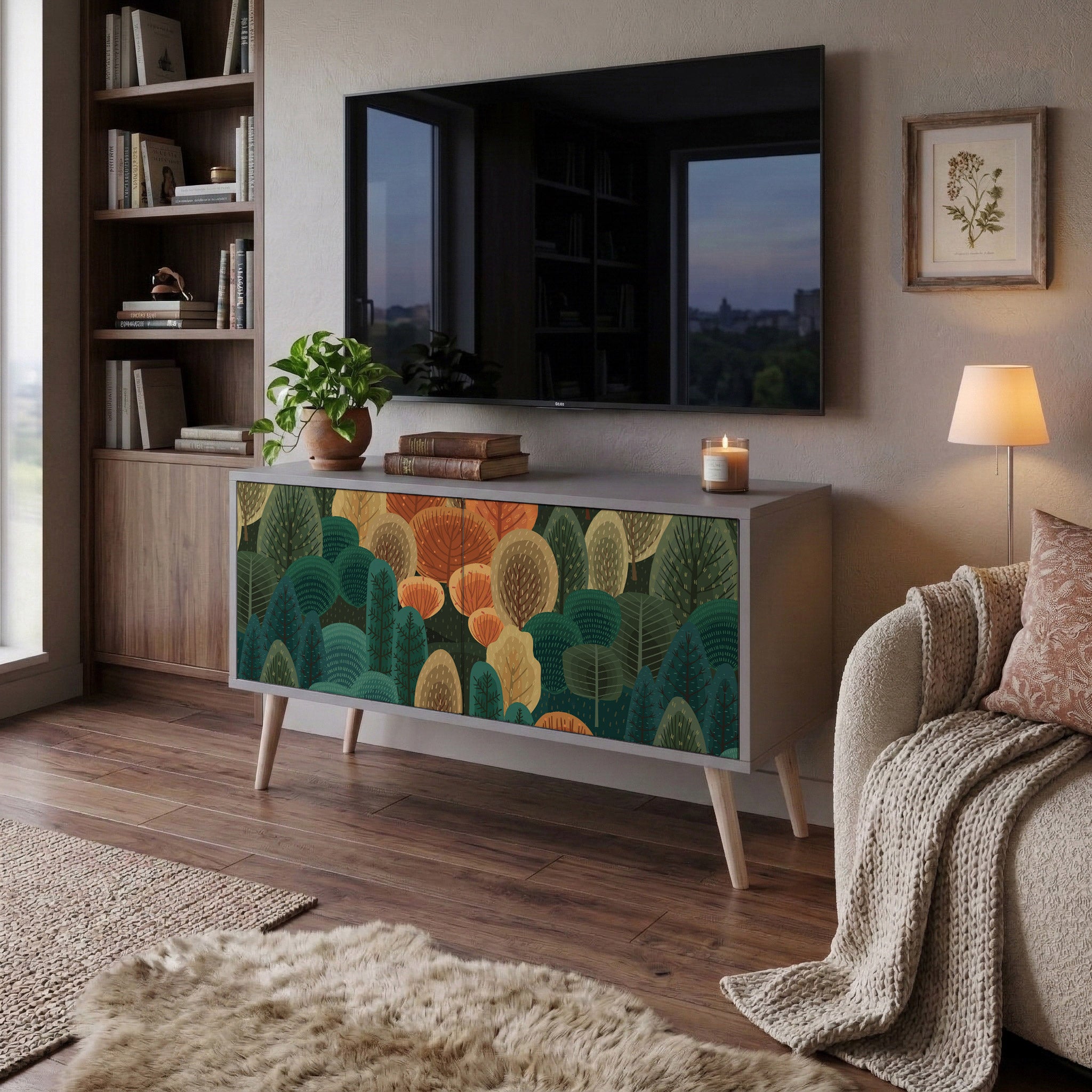AUTUMN KALEIDOSCOPE Mueble de TV Compacto de 2 puertas
