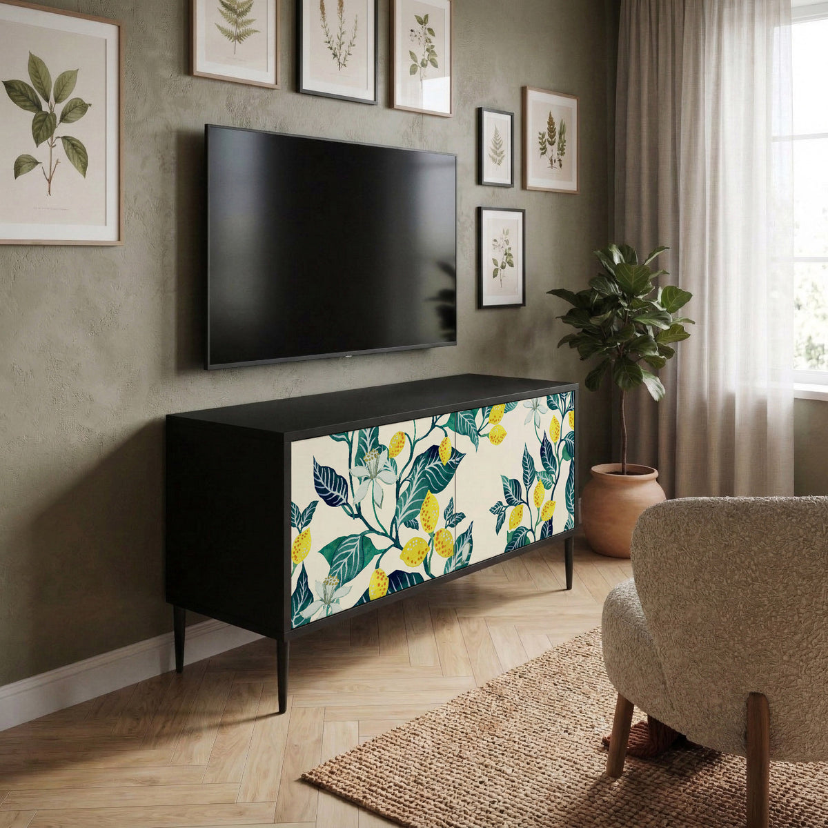LEMON TREE Mueble de TV Compacto de 2 puertas