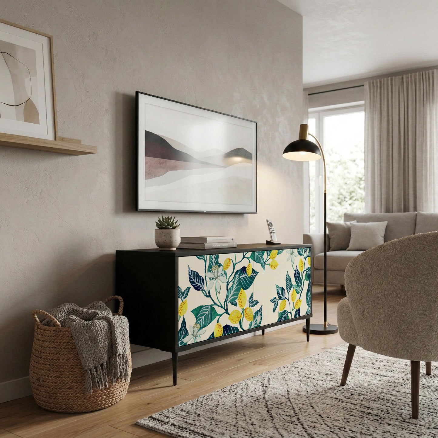 LEMON TREE Mueble de TV Compacto de 2 puertas