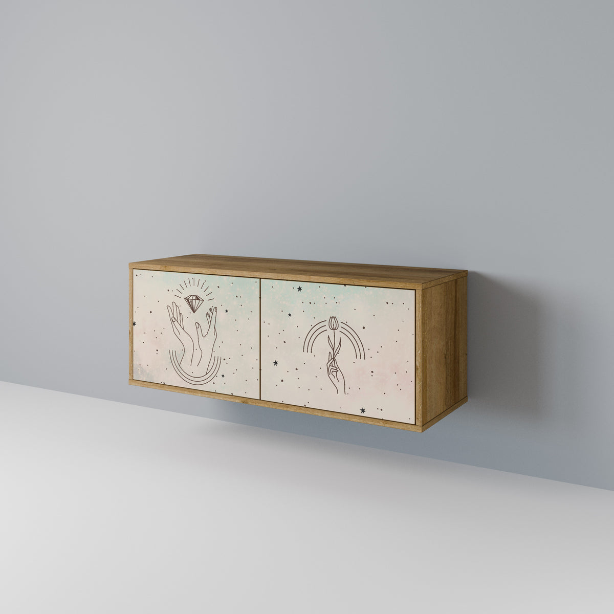 DELICATE BEAUTY Mueble de TV Compacto de 2 puertas