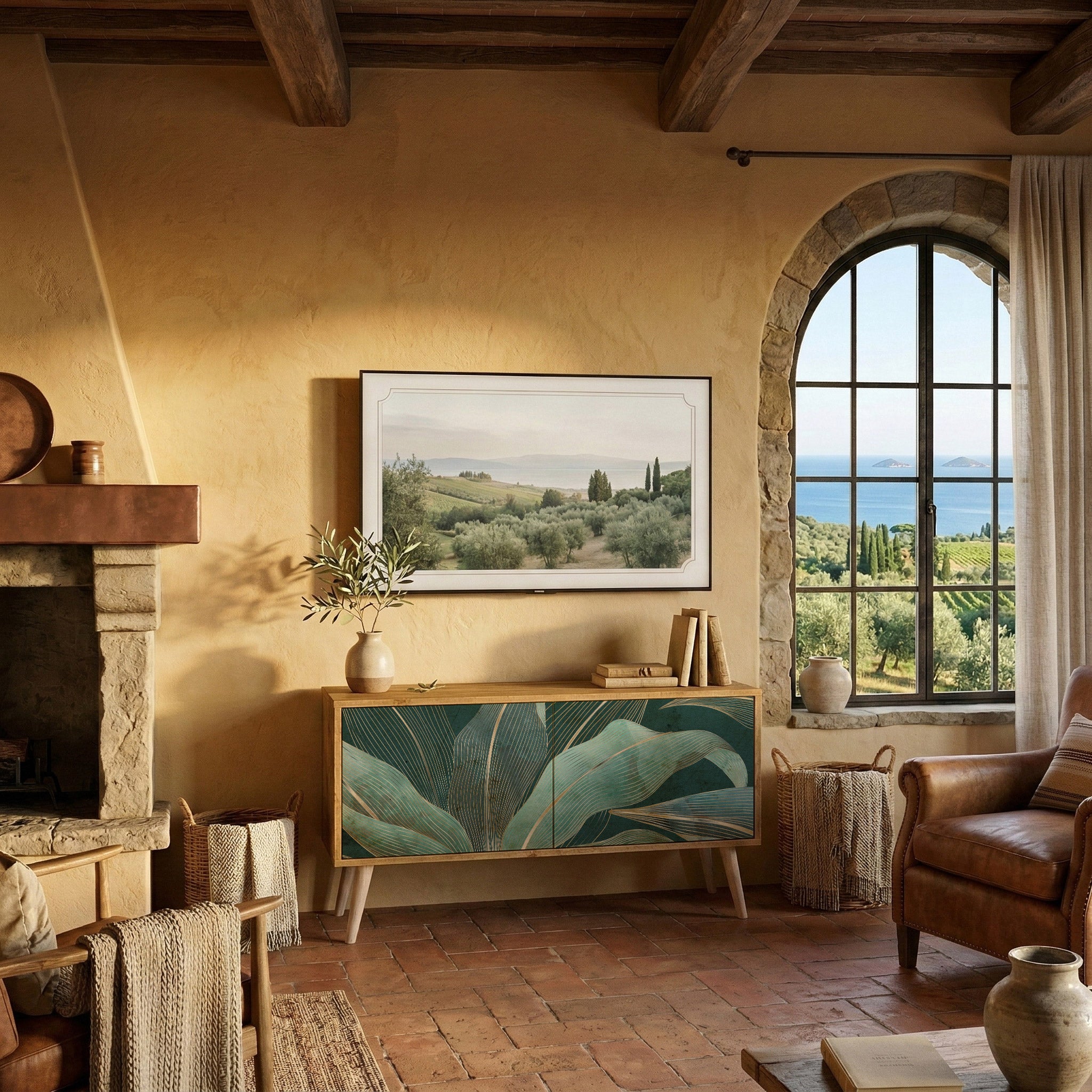 ROYAL GREEN Compact 2-Door TV Cabinet