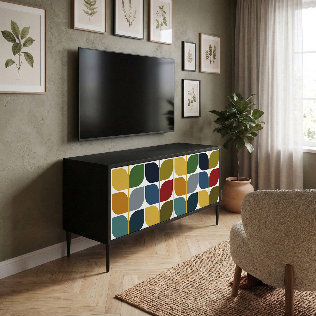 WEIGHTLESS HOURS Mueble de TV Compacto de 2 puertas