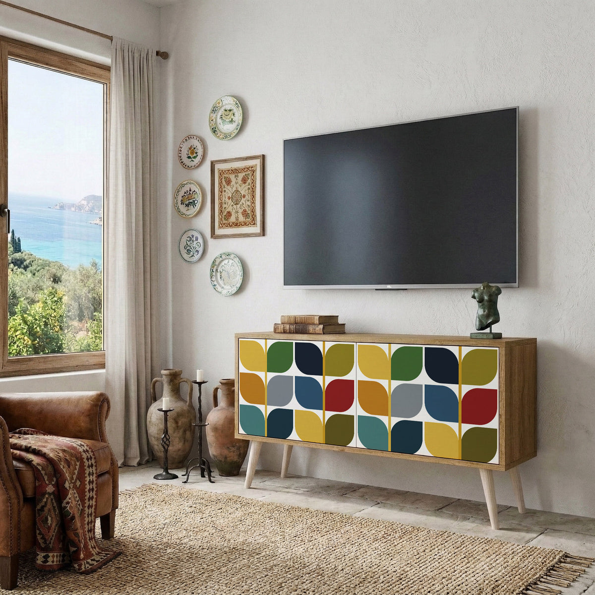 WEIGHTLESS HOURS Mueble de TV Compacto de 2 puertas