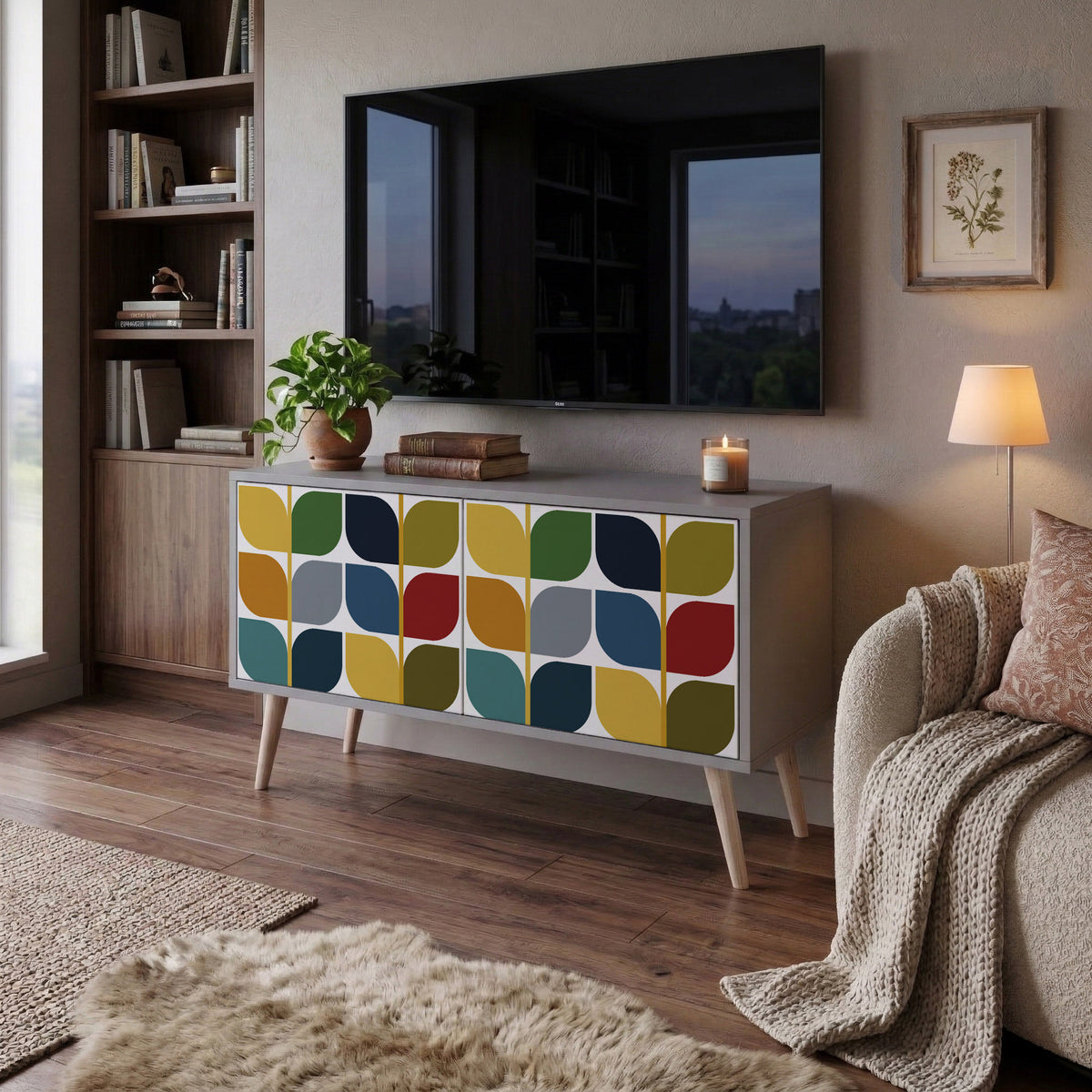 WEIGHTLESS HOURS Mueble de TV Compacto de 2 puertas