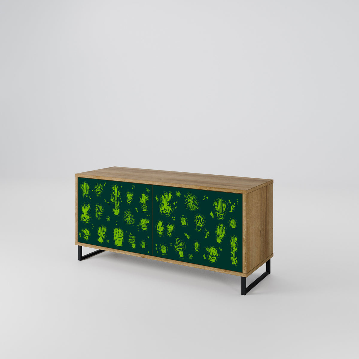 DESERT GREEN Mueble de TV Compacto de 2 puertas