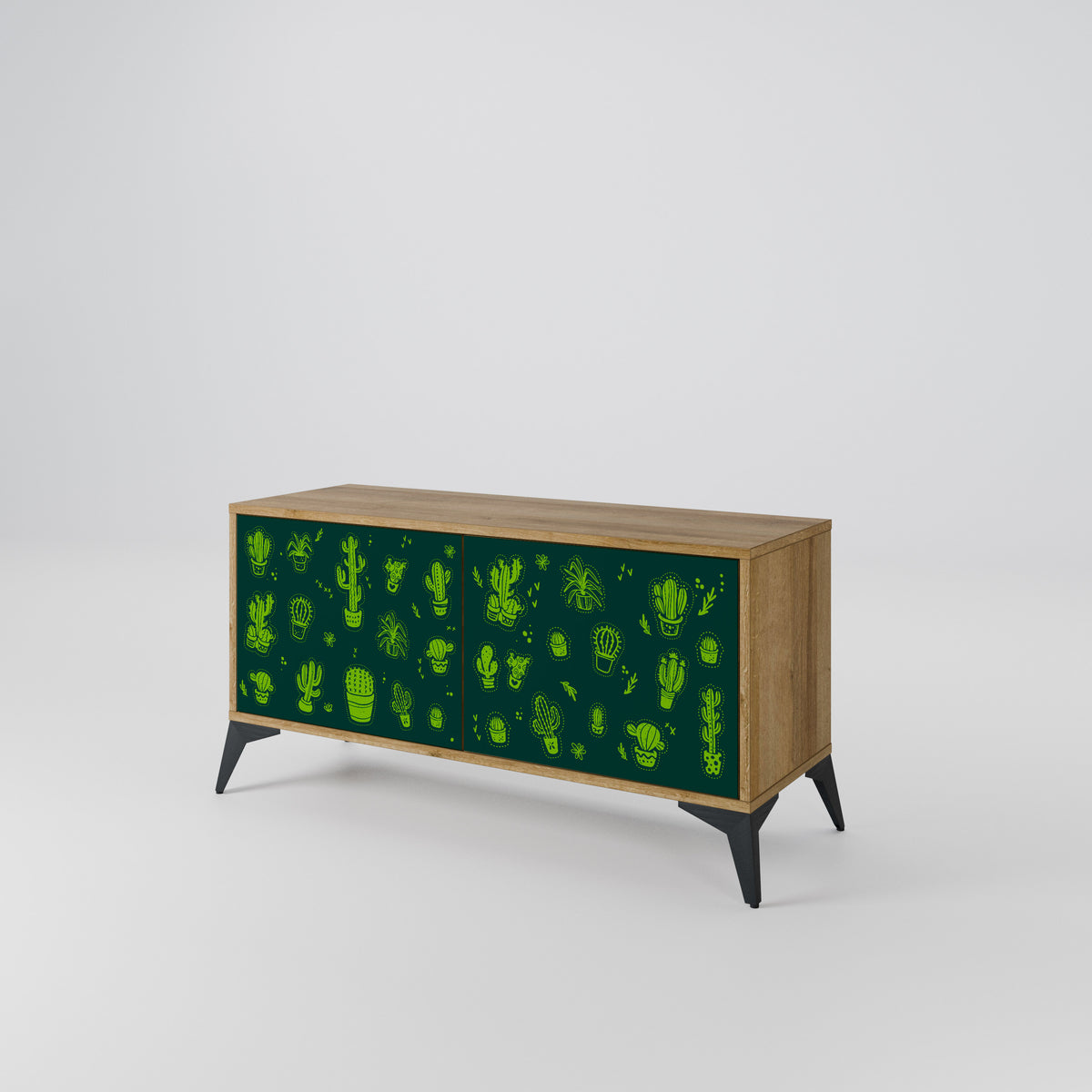 DESERT GREEN Mueble de TV Compacto de 2 puertas