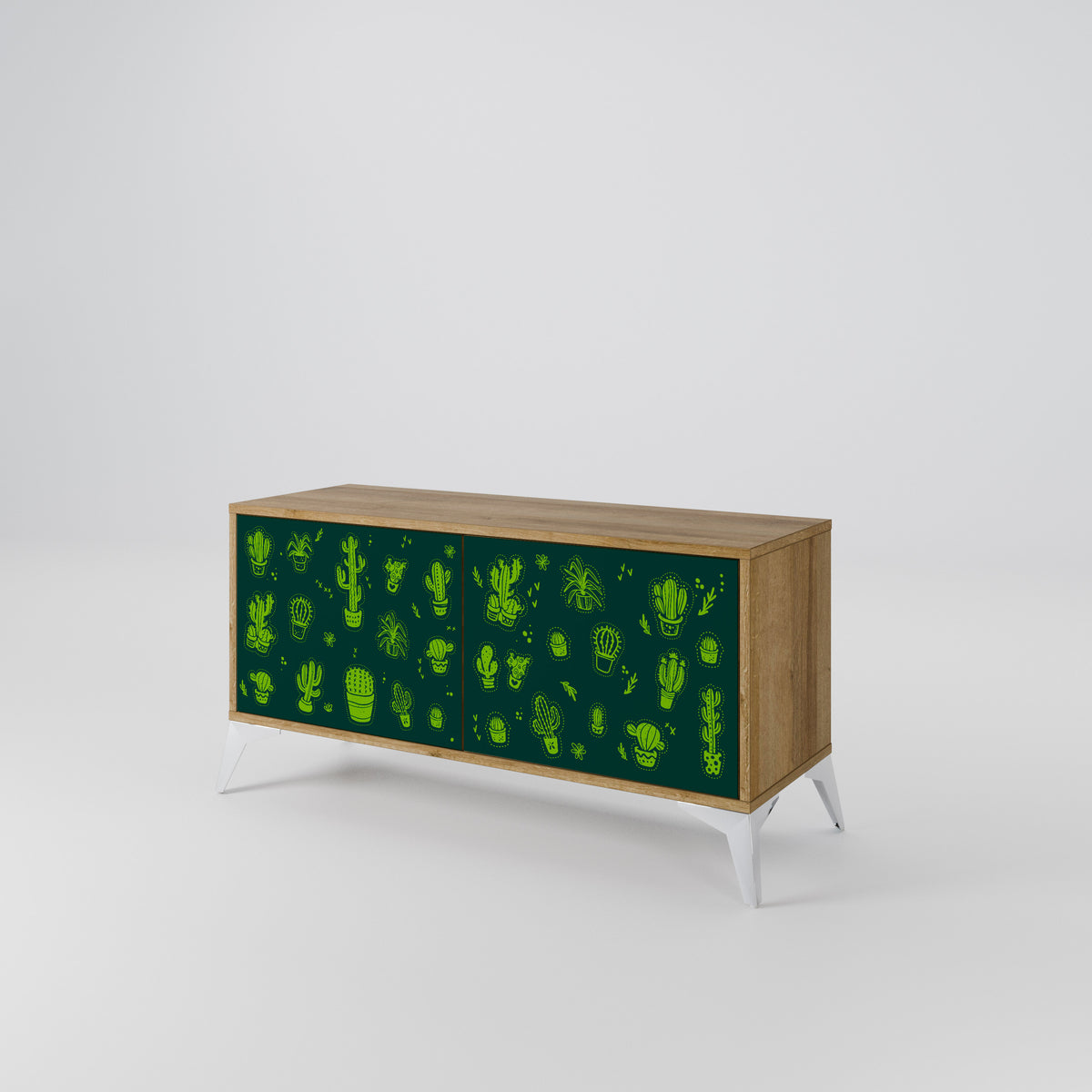 DESERT GREEN Mueble de TV Compacto de 2 puertas