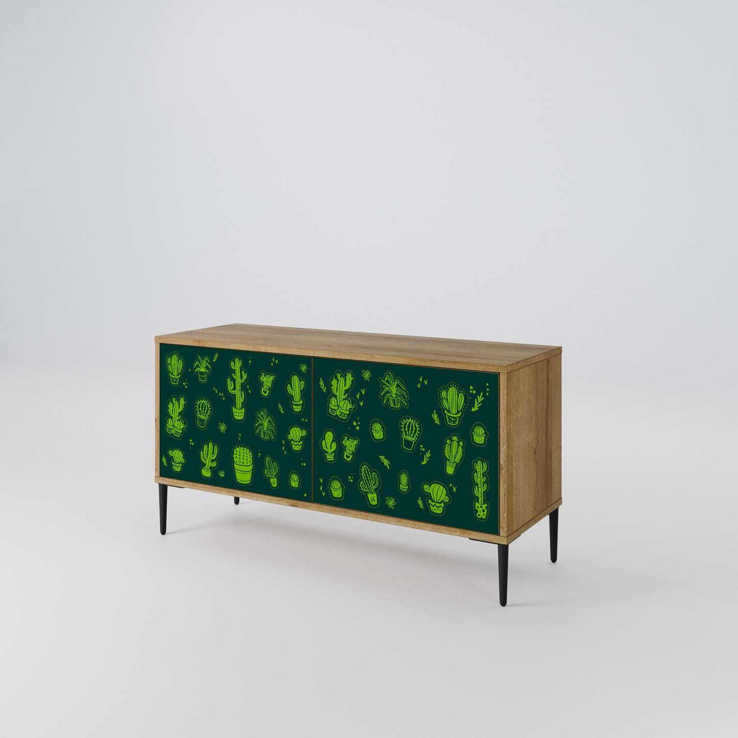 DESERT GREEN Mueble de TV Compacto de 2 puertas