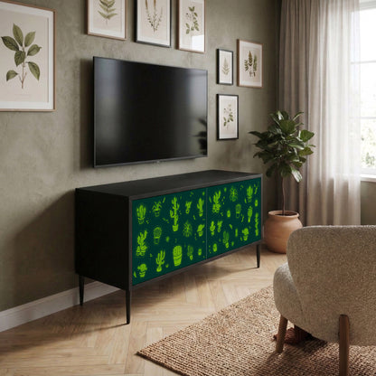 DESERT GREEN Mueble de TV Compacto de 2 puertas