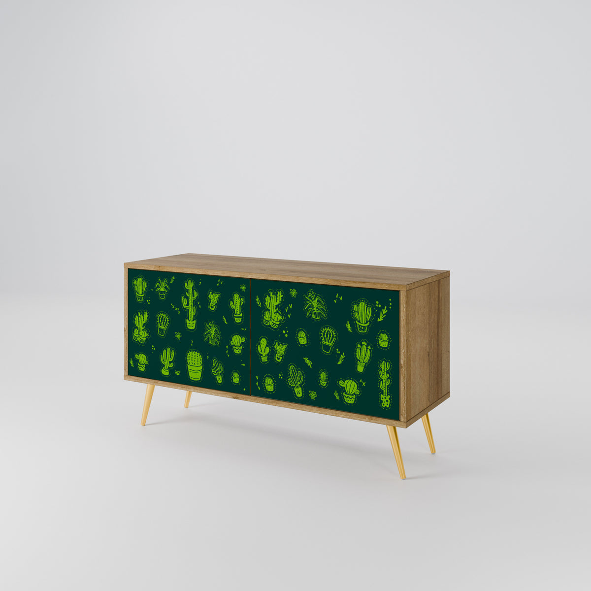 DESERT GREEN Mueble de TV Compacto de 2 puertas