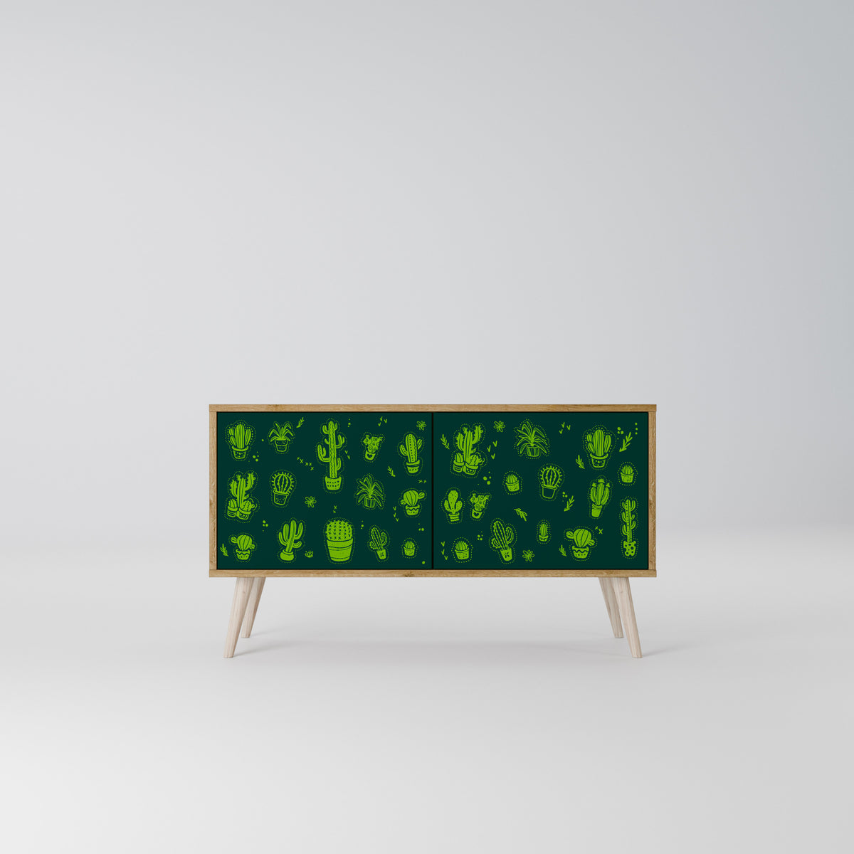 DESERT GREEN Mueble de TV Compacto de 2 puertas