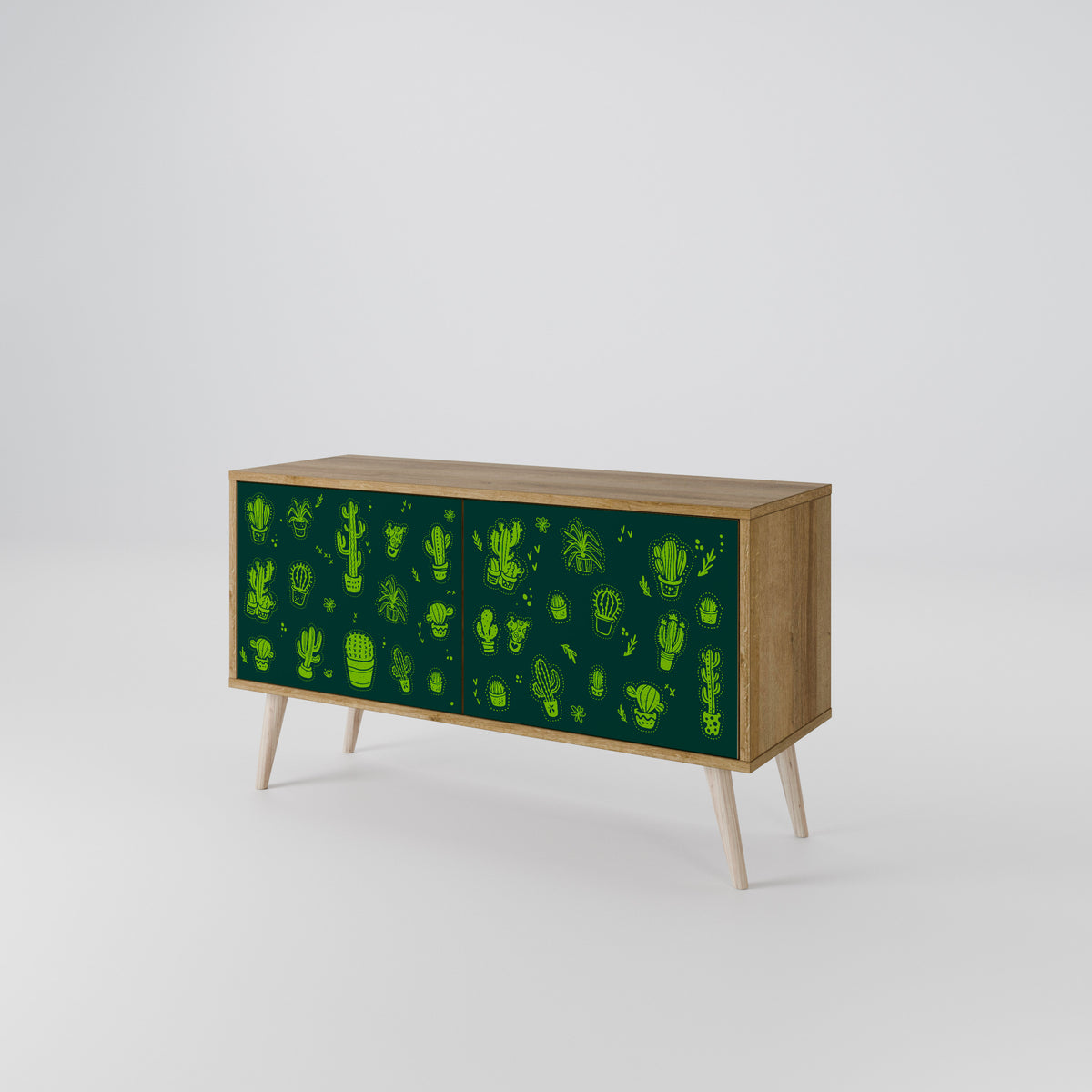 DESERT GREEN Mueble de TV Compacto de 2 puertas