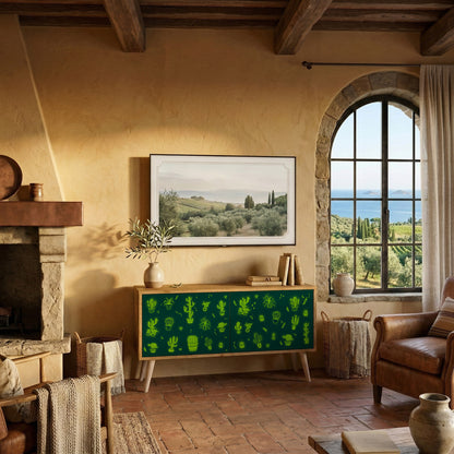 DESERT GREEN Mueble de TV Compacto de 2 puertas