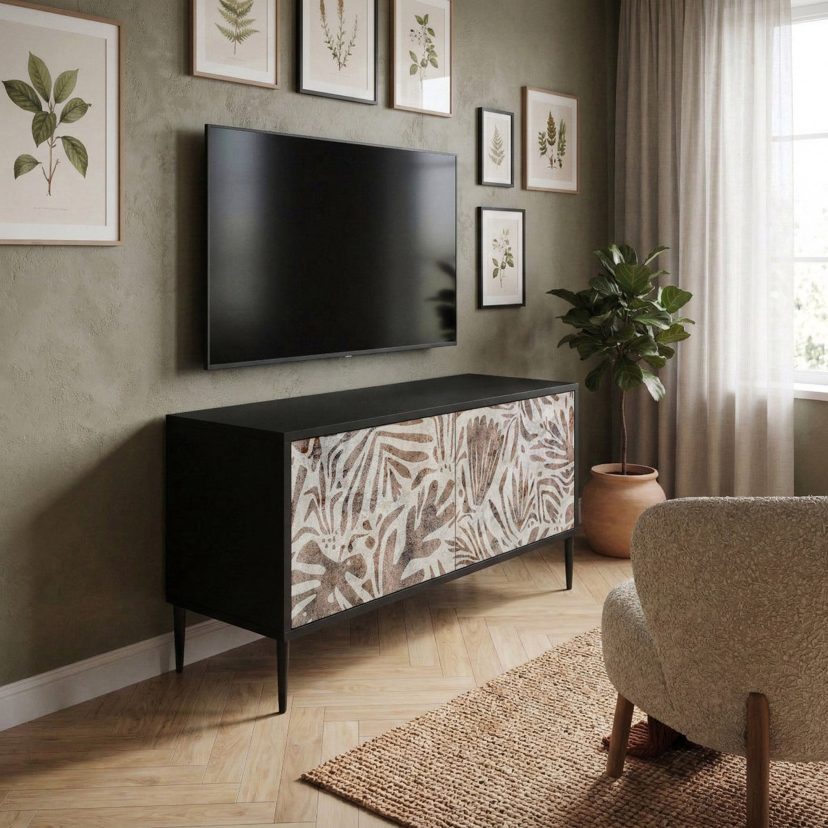 PASSING TIME Mueble de TV Compacto de 2 puertas