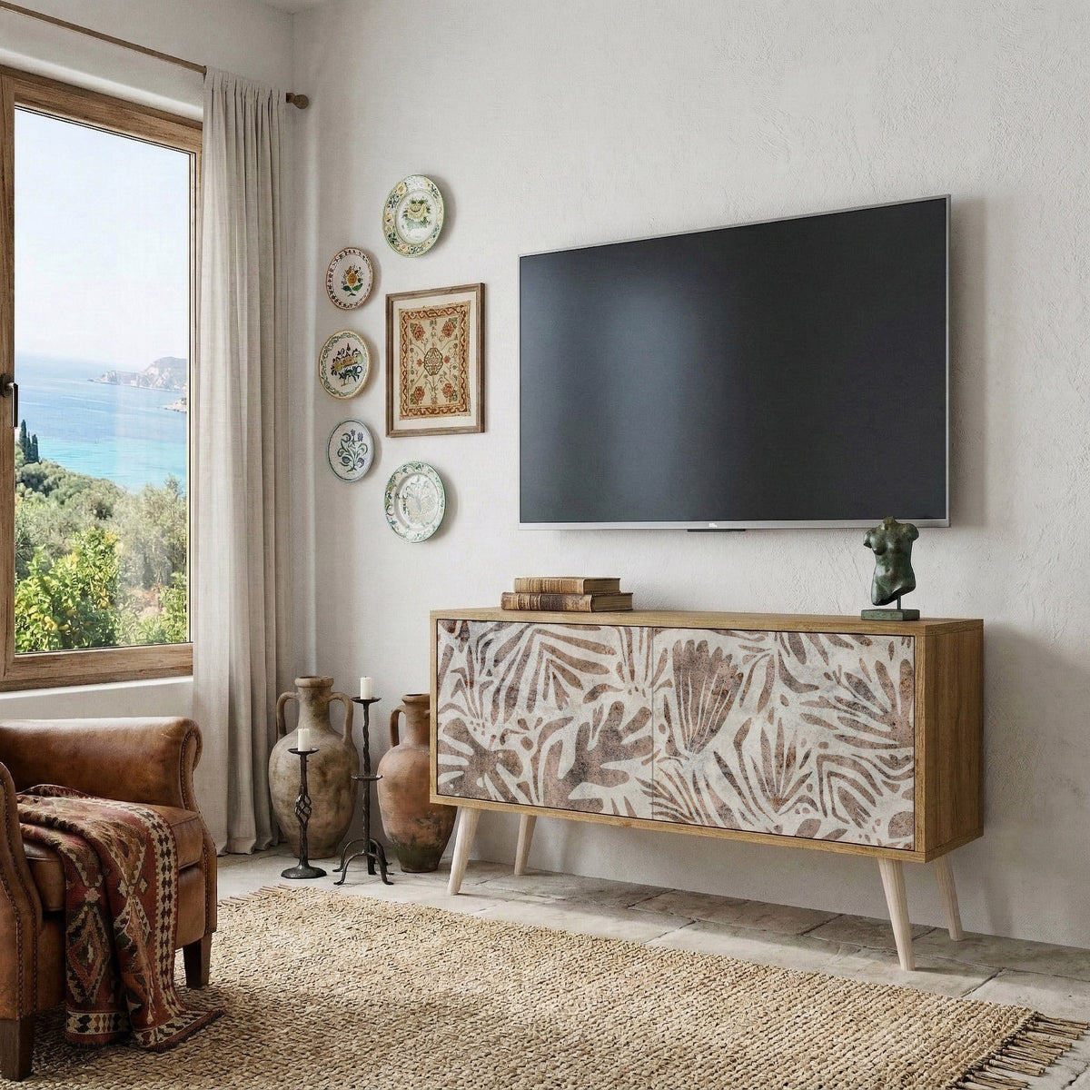 PASSING TIME Mueble de TV Compacto de 2 puertas