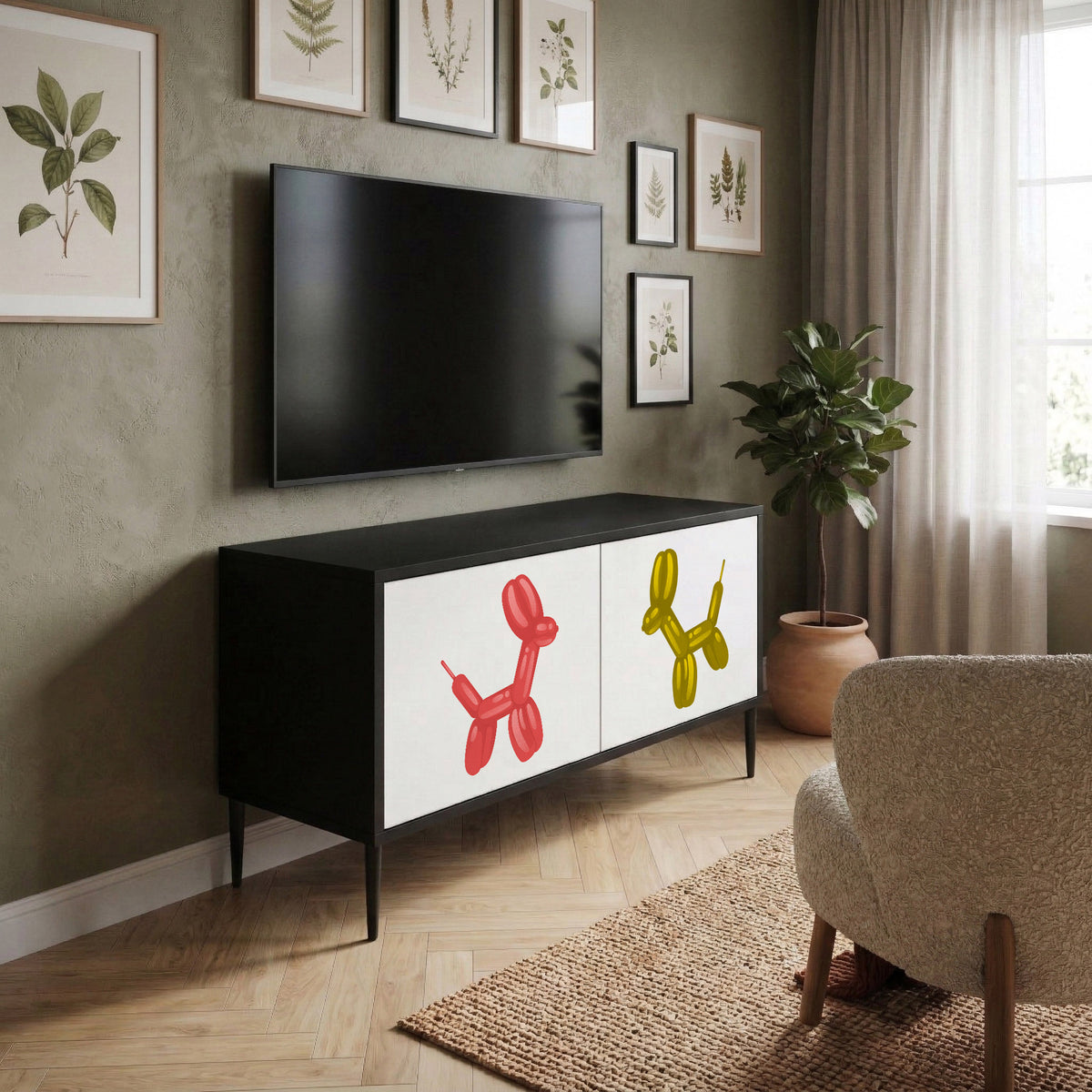 CHILDHOOD MEMORY Compact 2-Door TV Cabinet