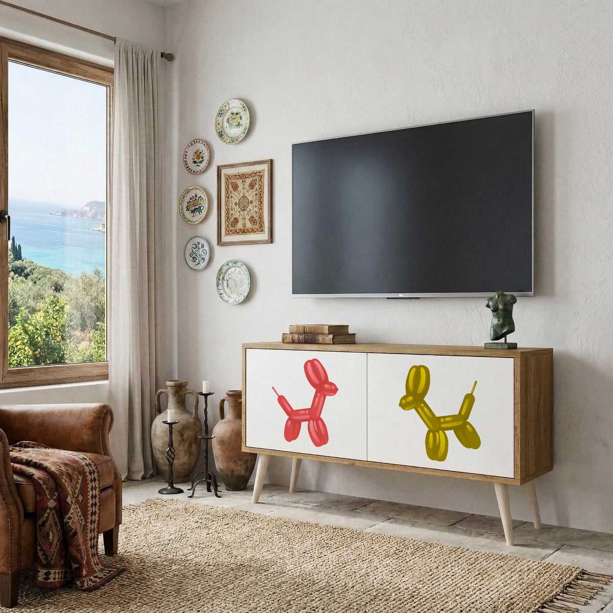 CHILDHOOD MEMORY Mueble de TV Compacto de 2 puertas