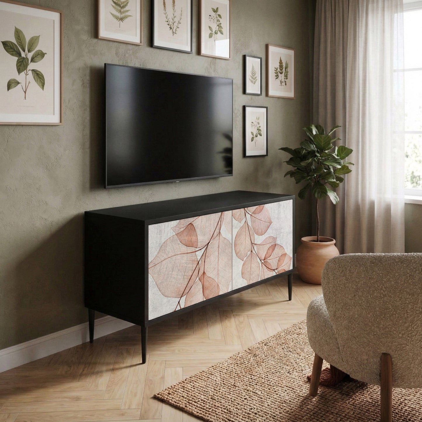 AUTUMN FRAGILITY Mueble de TV Compacto de 2 puertas