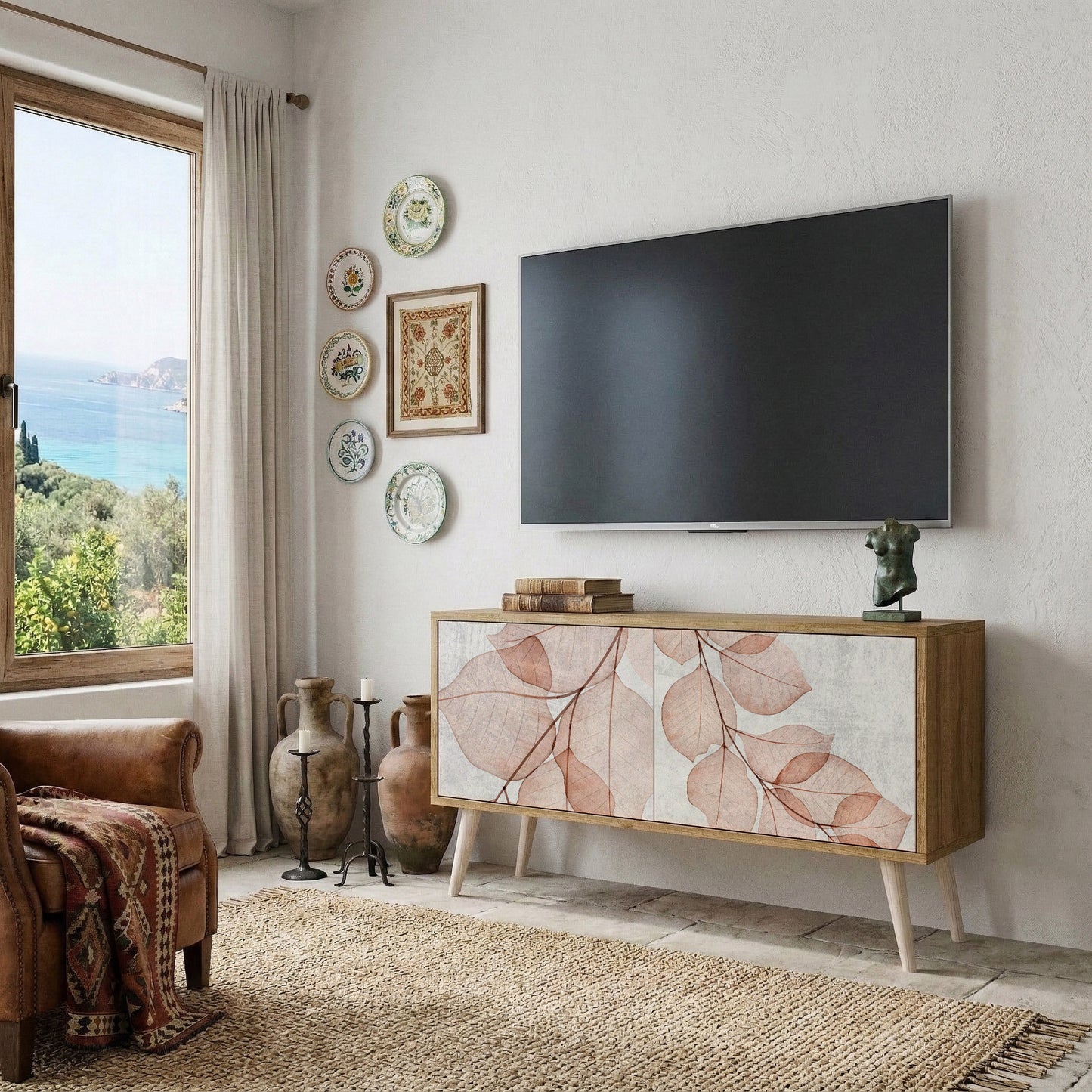 AUTUMN FRAGILITY Mueble de TV Compacto de 2 puertas