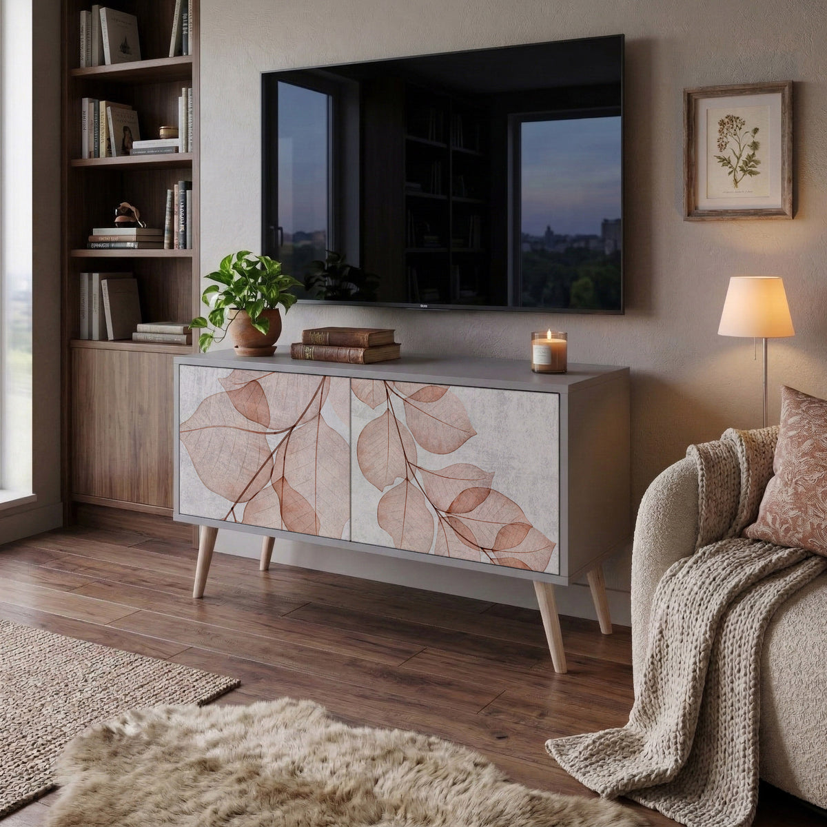 AUTUMN FRAGILITY Mueble de TV Compacto de 2 puertas