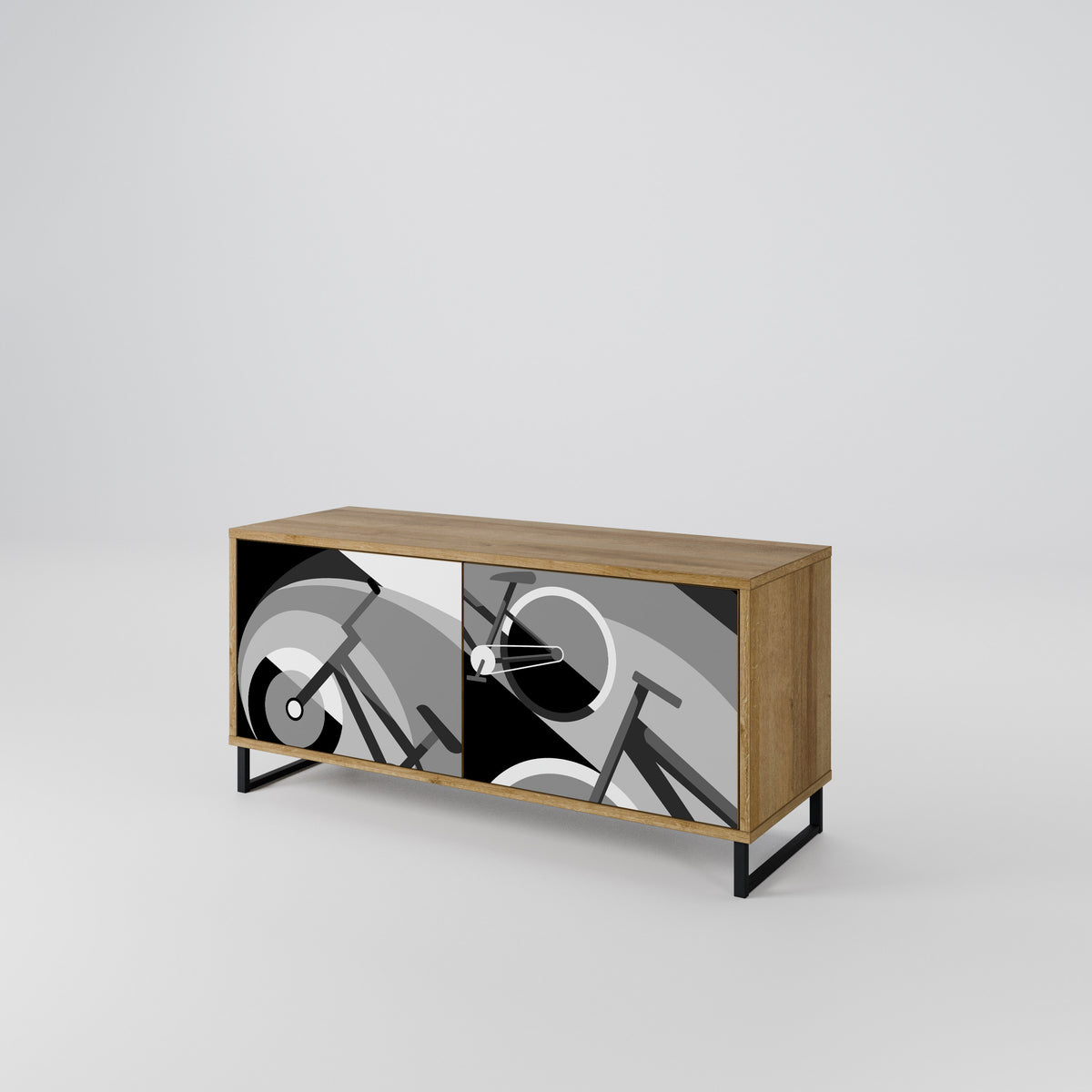 BIKE ENERGY Mueble de TV Compacto de 2 puertas