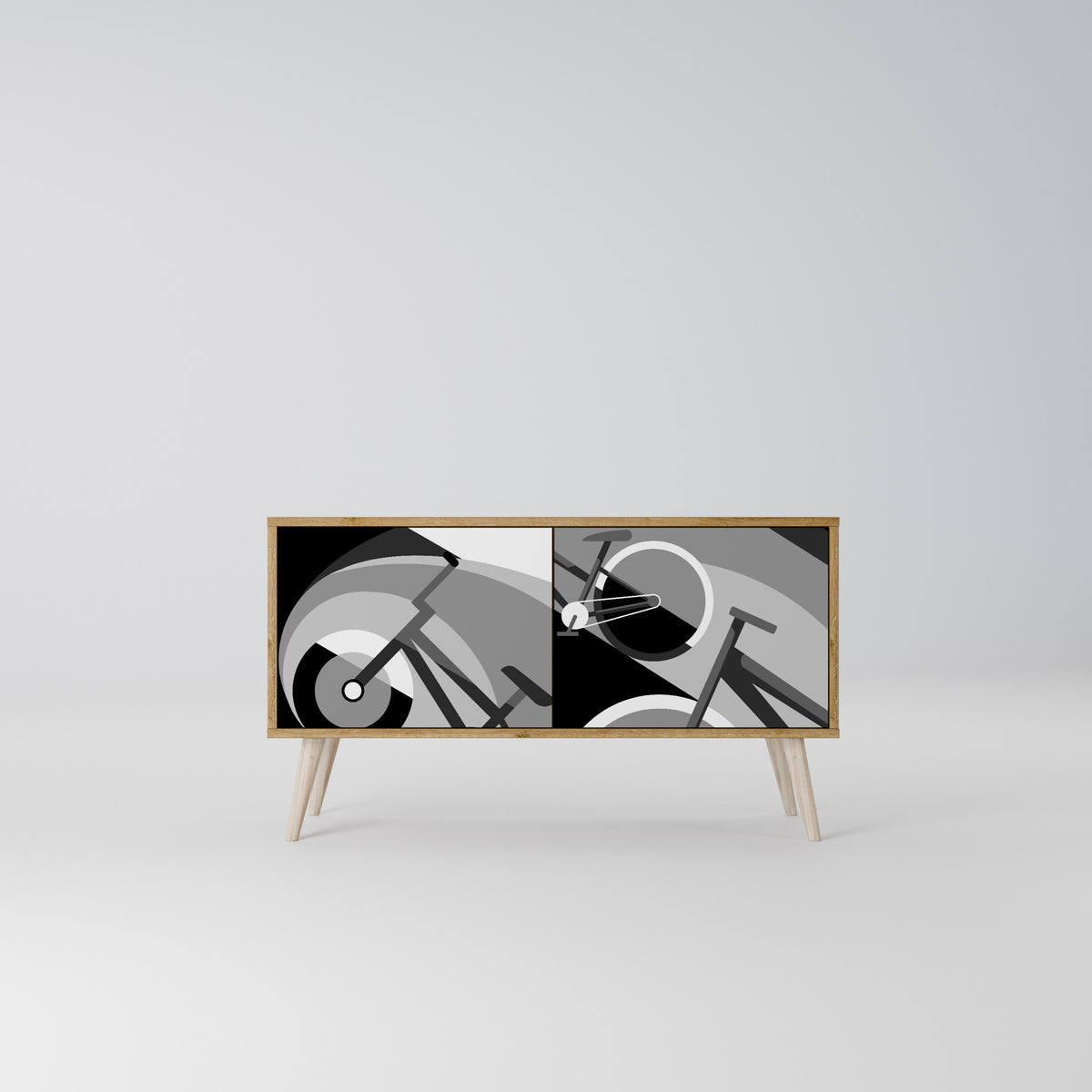 BIKE ENERGY Mueble de TV Compacto de 2 puertas