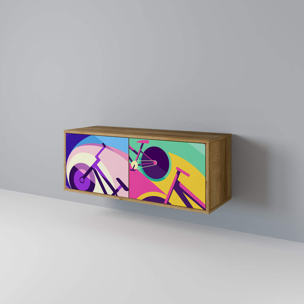 BIKE DREAMS Mueble de TV Compacto de 2 puertas