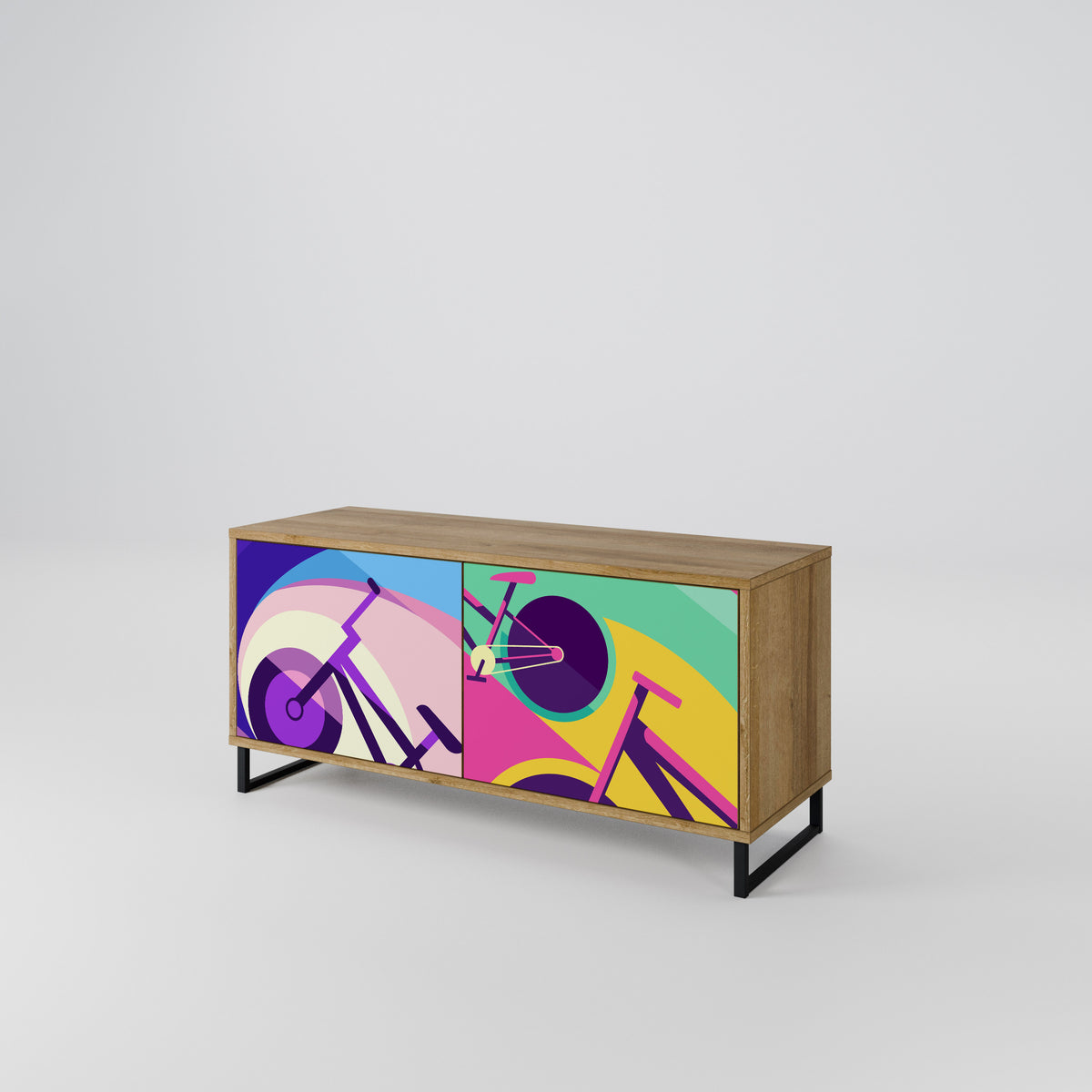 BIKE DREAMS Mueble de TV Compacto de 2 puertas