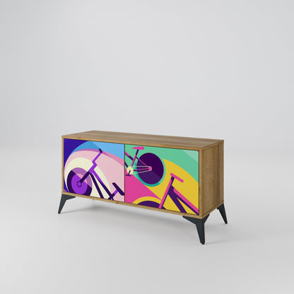 BIKE DREAMS Mueble de TV Compacto de 2 puertas