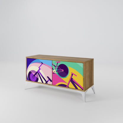 BIKE DREAMS Mueble de TV Compacto de 2 puertas
