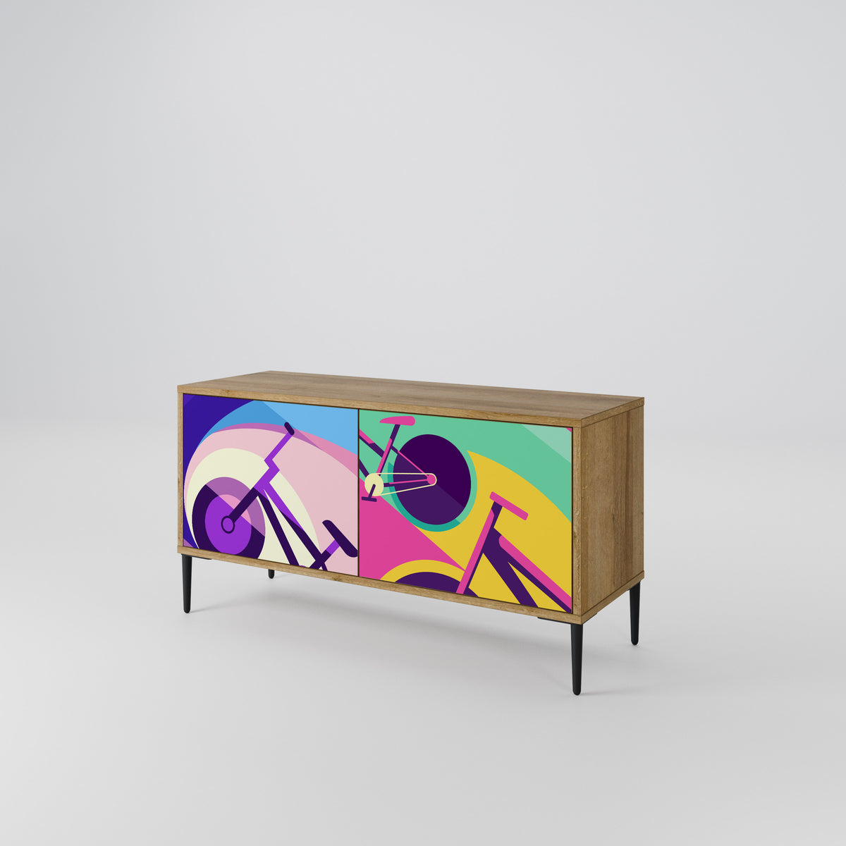 BIKE DREAMS Mueble de TV Compacto de 2 puertas