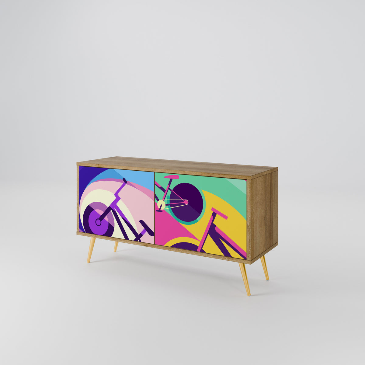 BIKE DREAMS Mueble de TV Compacto de 2 puertas