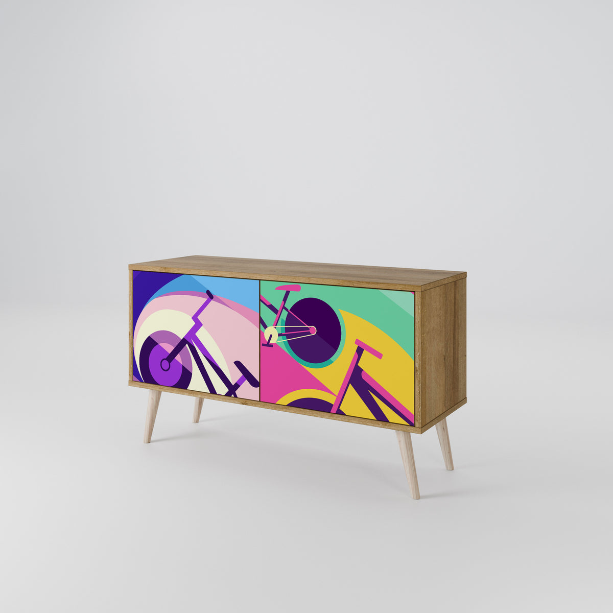 BIKE DREAMS Mueble de TV Compacto de 2 puertas