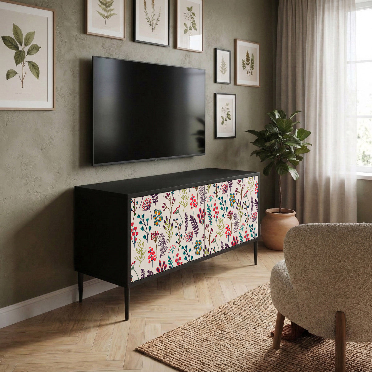 AUTUMN SUNDRIES Mueble de TV Compacto de 2 puertas