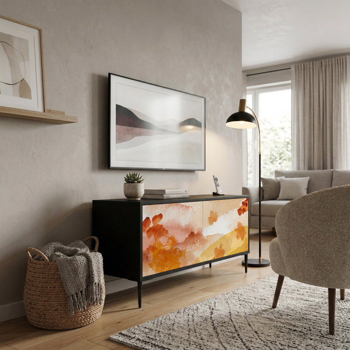 TRACES OF AUTUMN Mueble de TV Compacto de 2 puertas