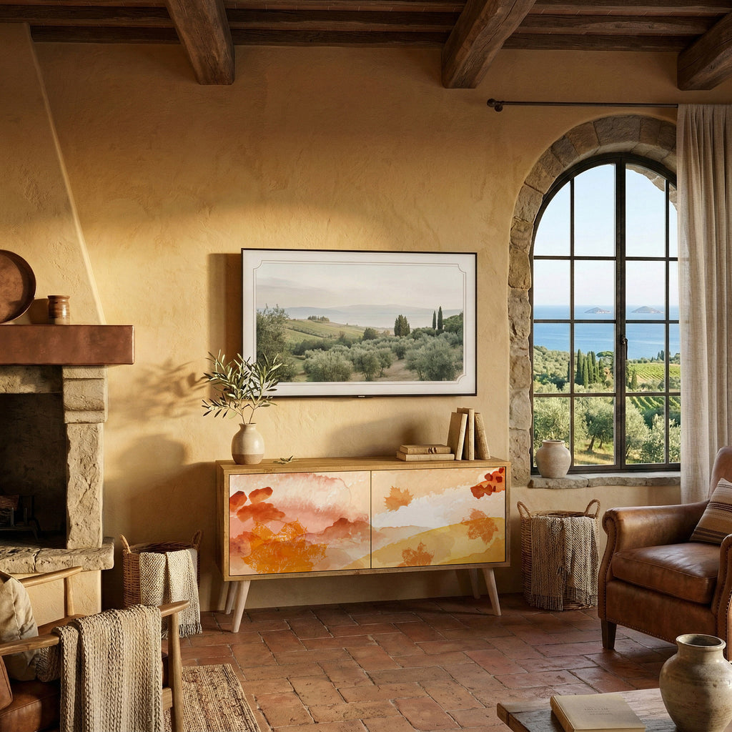 TRACES OF AUTUMN Mueble de TV Compacto de 2 puertas