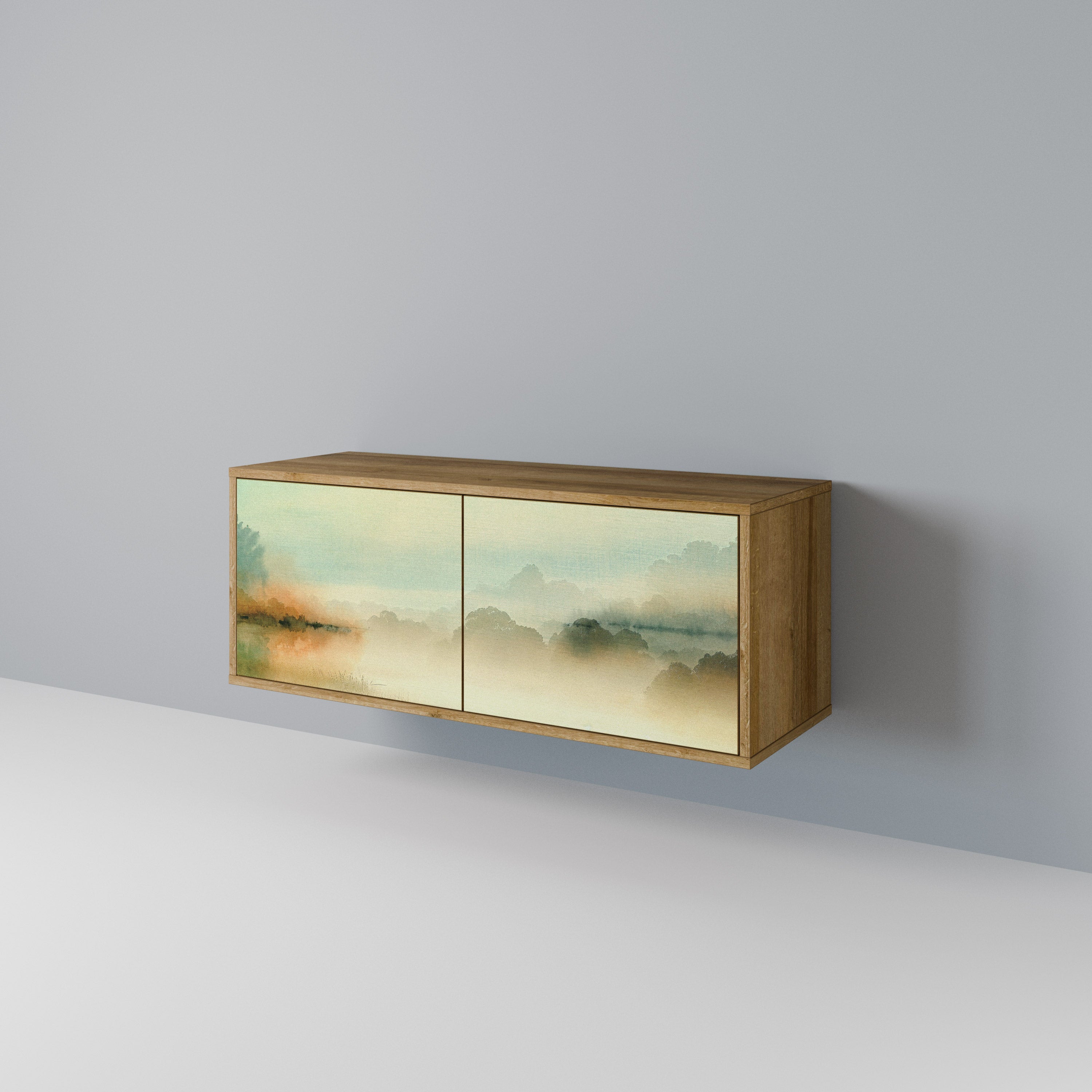 MORNING BY THE LAKE Compact 2-Door TV Cabinet