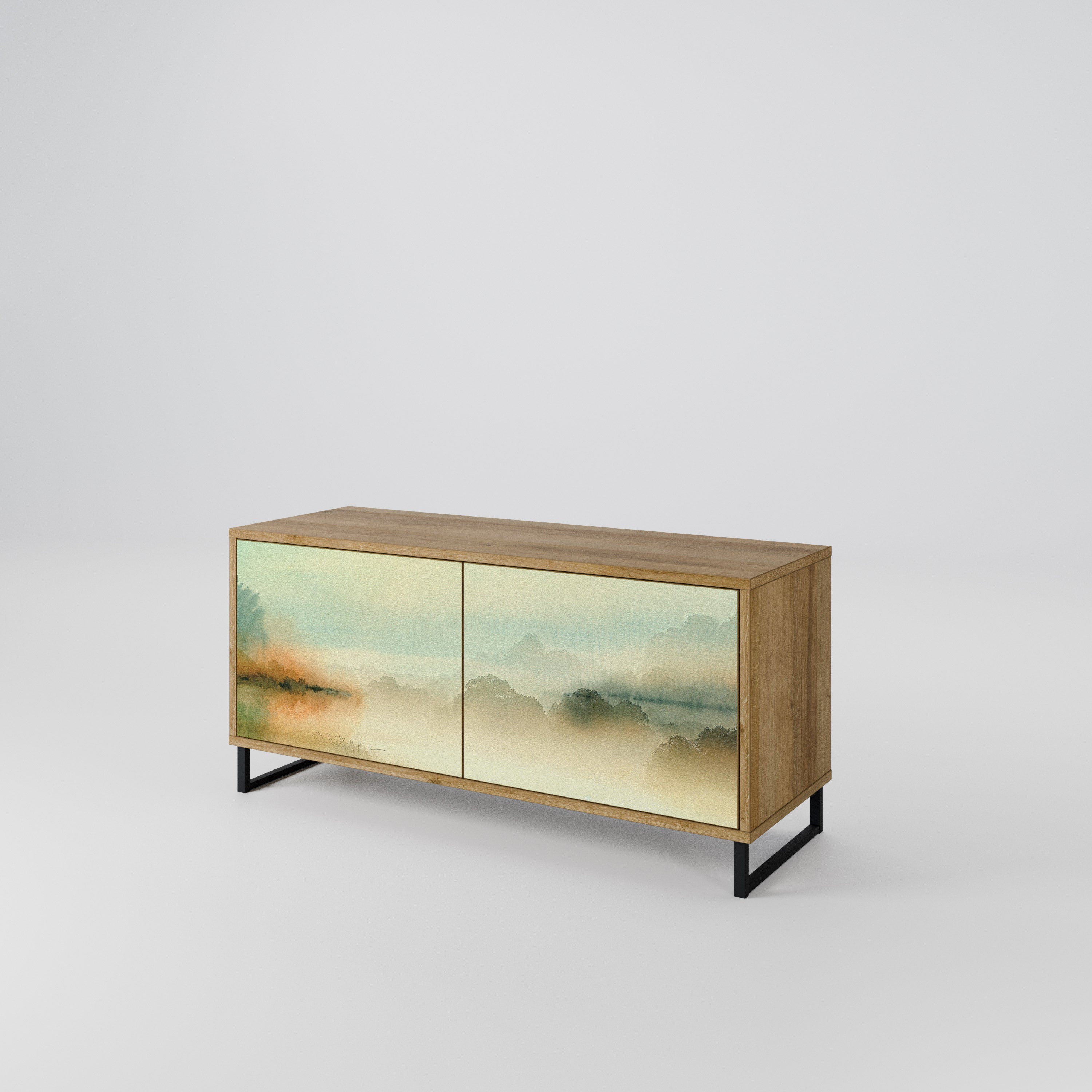 MORNING BY THE LAKE Compact 2-Door TV Cabinet
