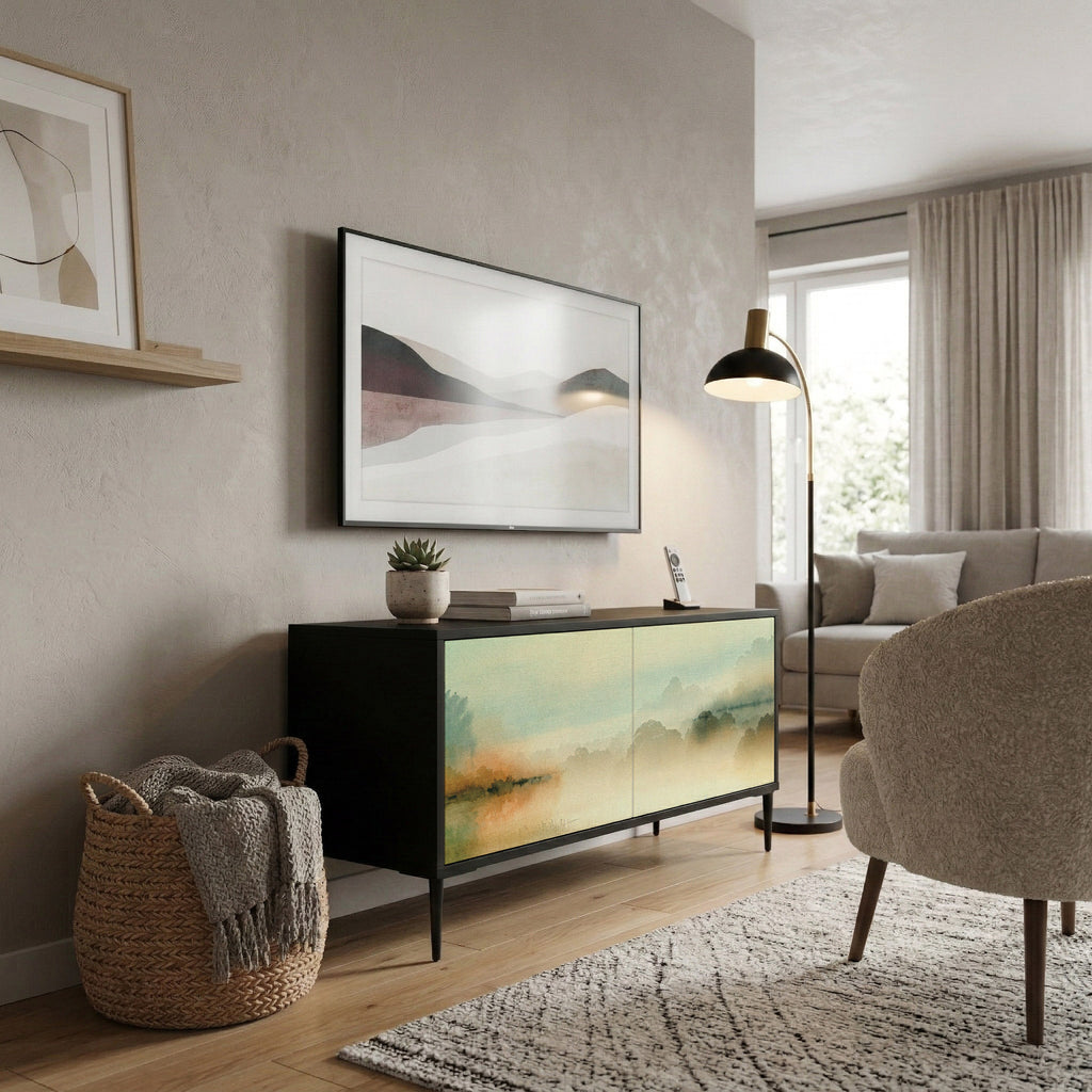 MORNING BY THE LAKE Mueble de TV Compacto de 2 puertas